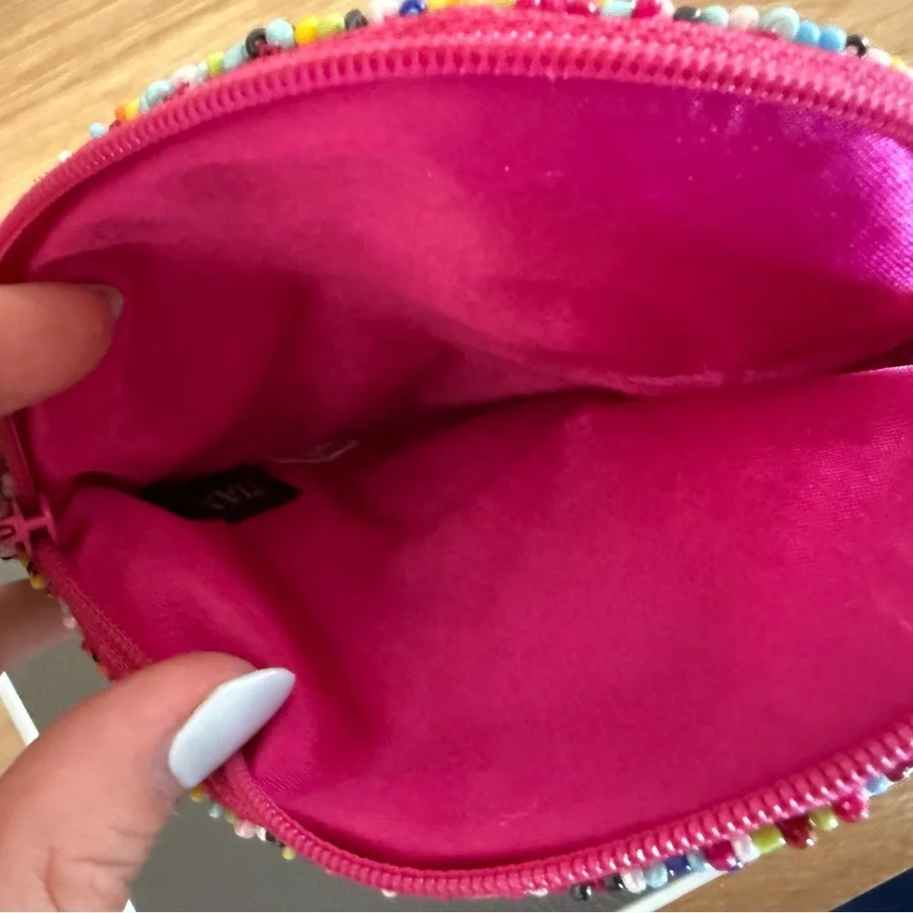 TIANA Designs Multi Rainbow Hand Beaded XOXO Coin Purse Wallet